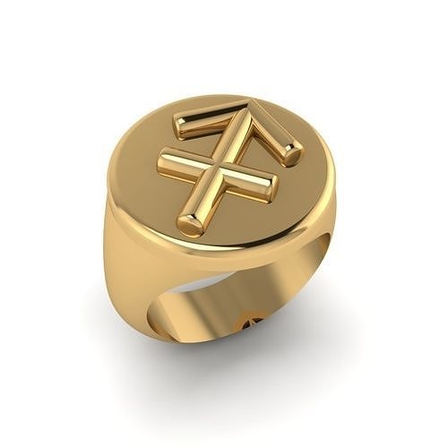 Zodiac sign ring Sagittarius 3D print model