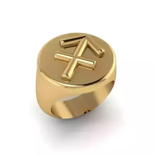 Zodiac sign ring Sagittarius 3D print model