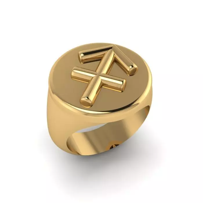 Zodiac sign ring Sagittarius 3D print model_0