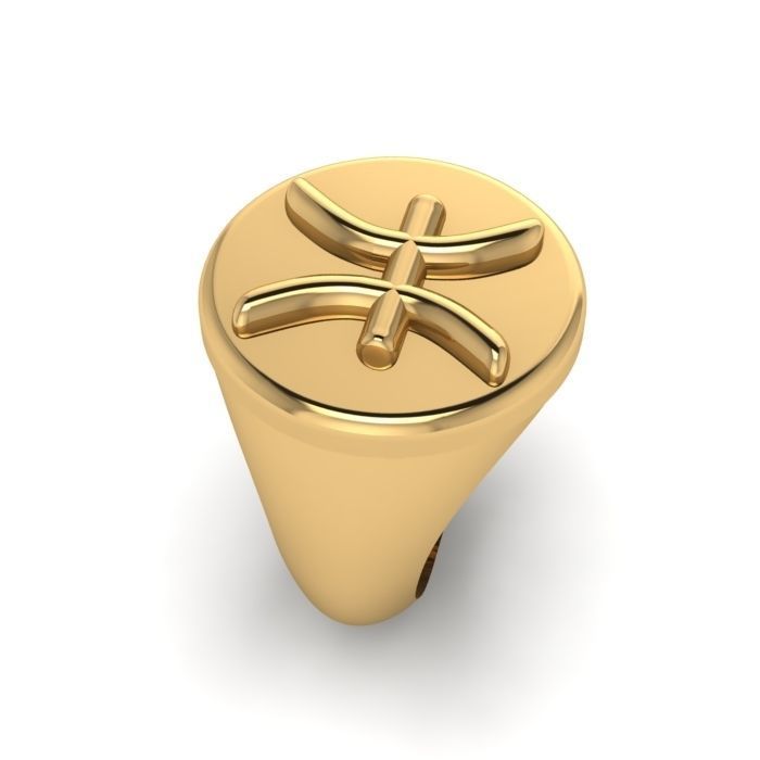 Zodiac sign ring Pisces 3D print model_6