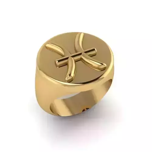 Zodiac sign ring Pisces 3D print model