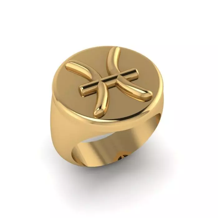 Zodiac sign ring Pisces 3D print model_0