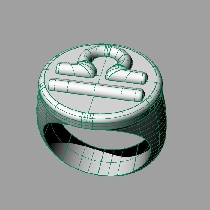 Zodiac sign ring Libra 3D print model_9
