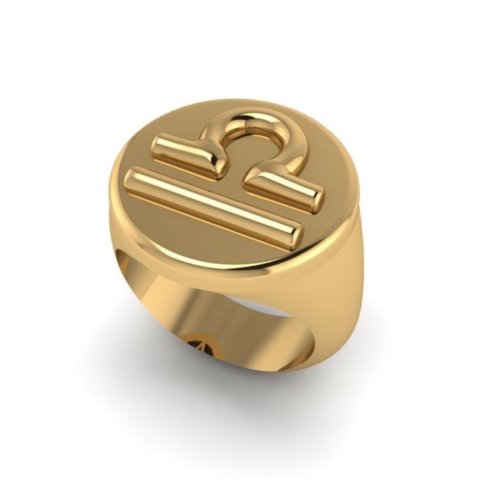 Zodiac sign ring Libra 3D print model_1