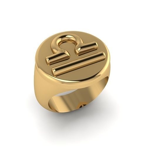 Zodiac sign ring Libra 3D print model