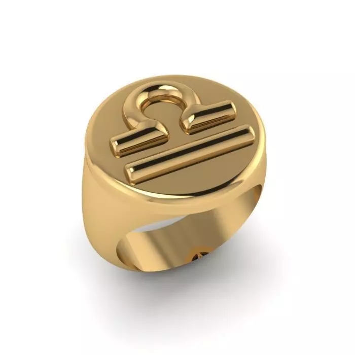Zodiac sign ring Libra 3D print model_0
