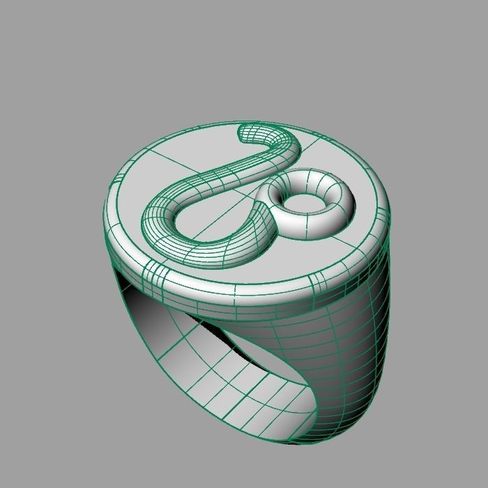 Zodiac sign ring Leo 3D print model_13