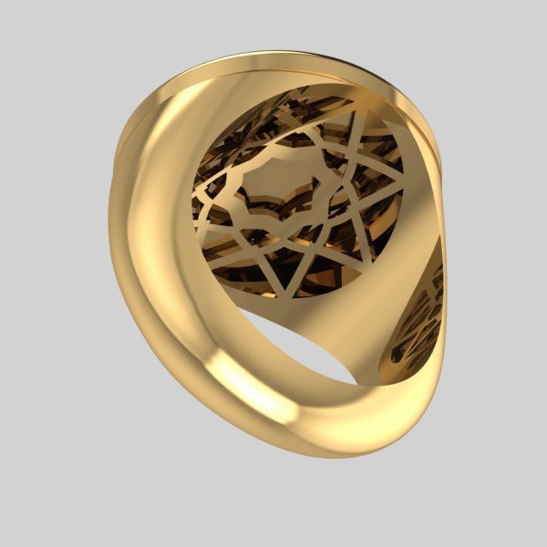 Zodiac sign ring Leo 3D print model_18