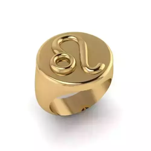 Zodiac sign ring Leo 3D print model