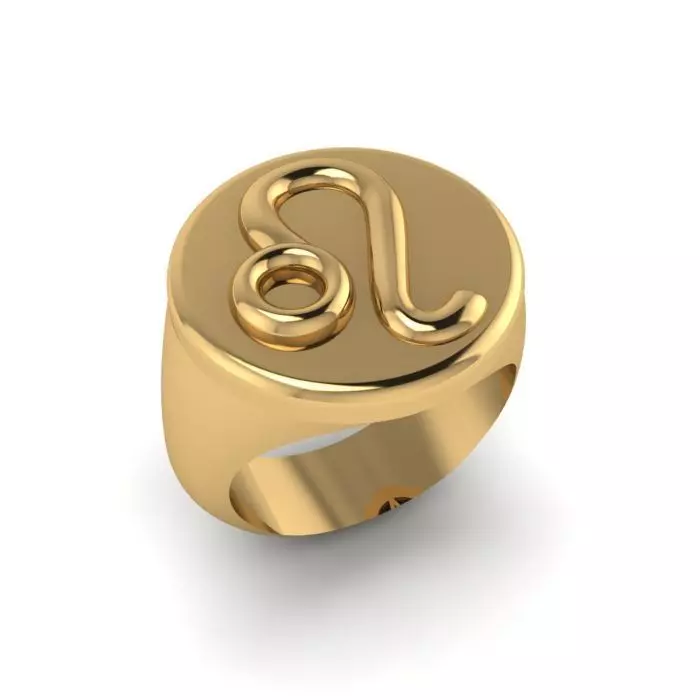 Zodiac sign ring Leo 3D print model_0
