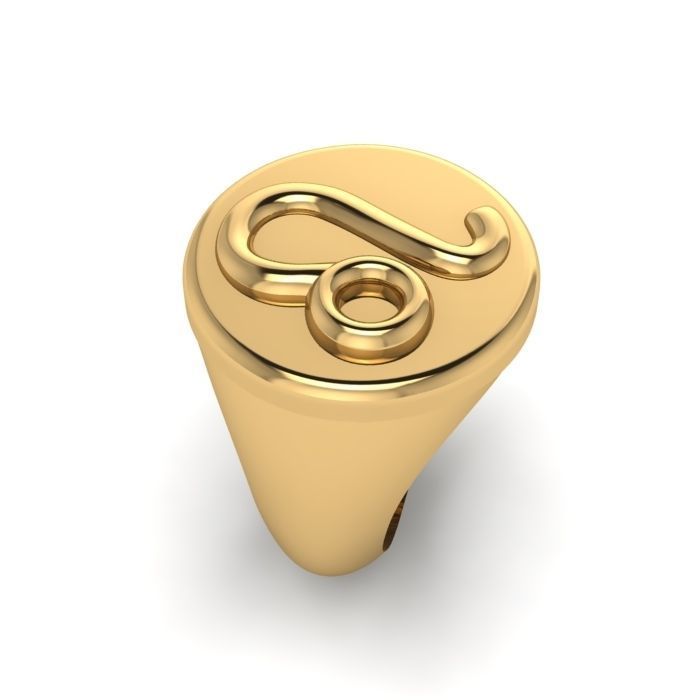 Zodiac sign ring Leo 3D print model_6