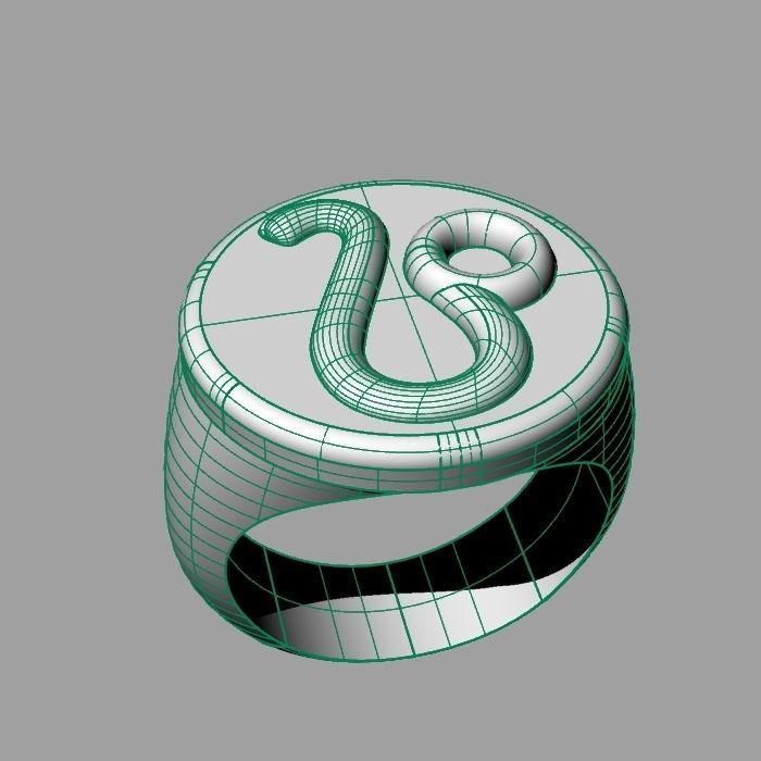 Zodiac sign ring Leo 3D print model_12