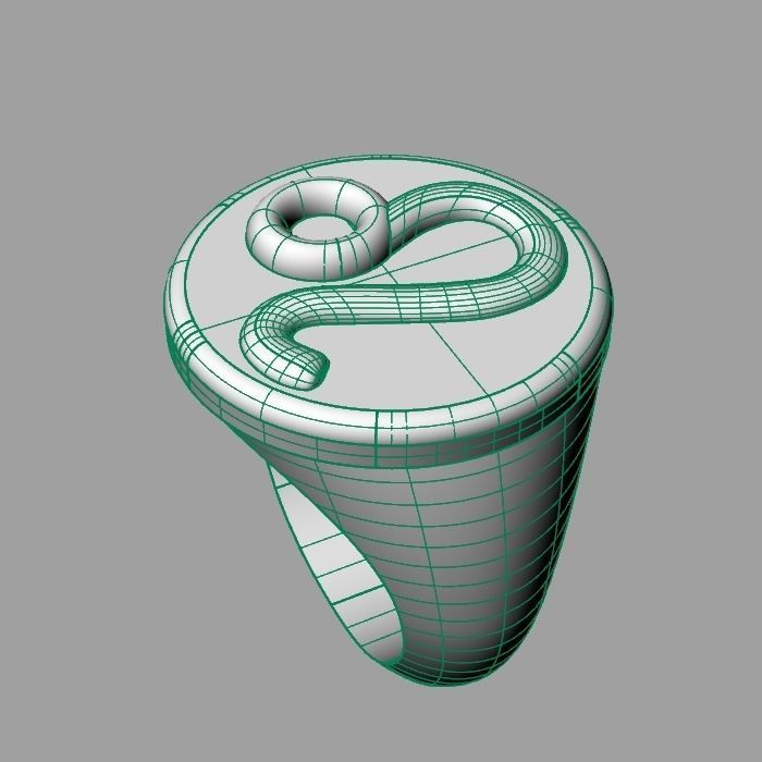 Zodiac sign ring Leo 3D print model_10