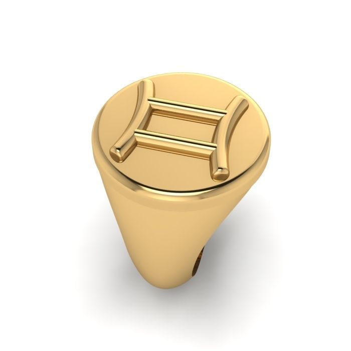 Zodiac sign ring Gemini 3D print model_6