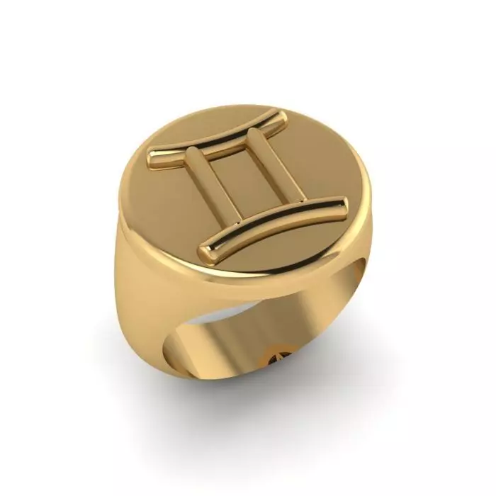 Zodiac sign ring Gemini 3D print model_0