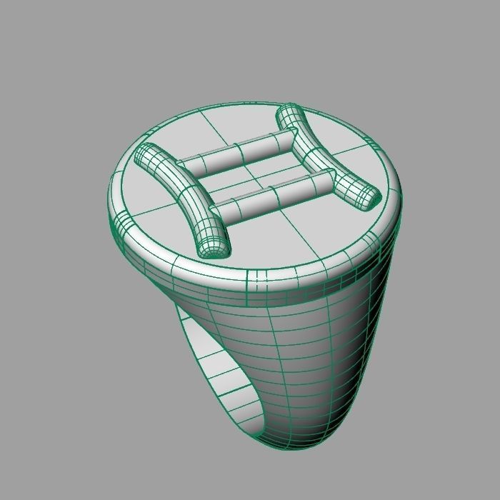 Zodiac sign ring Gemini 3D print model_10
