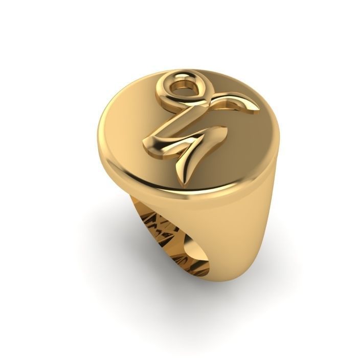 Zodiac sign ring Capricorn 3D print model_5