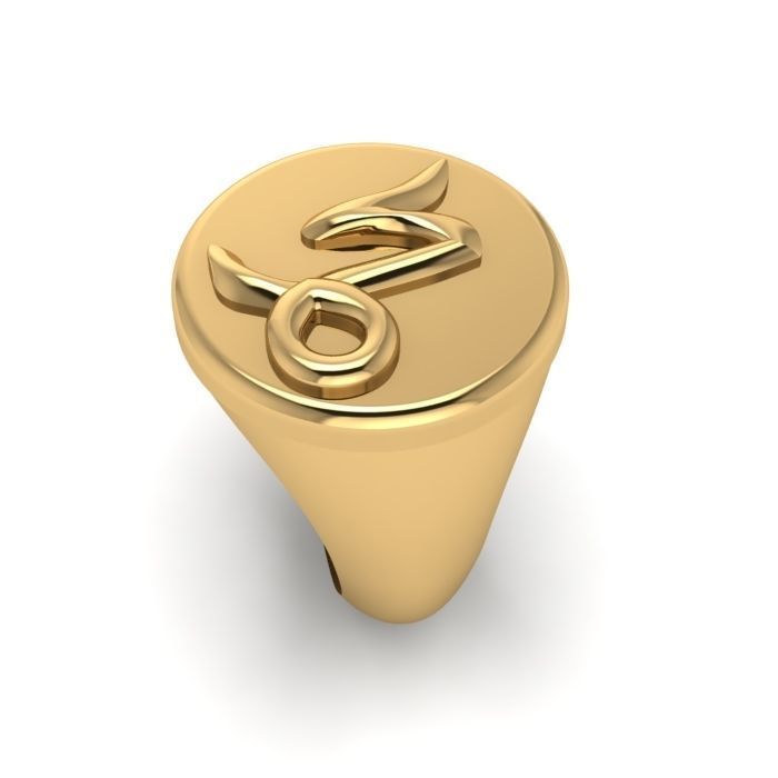 Zodiac sign ring Capricorn 3D print model_2