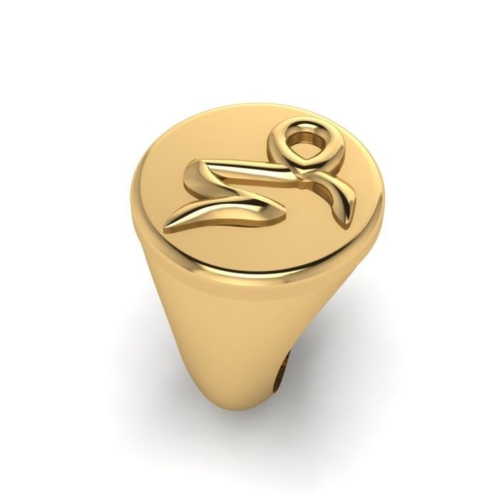 Zodiac sign ring Capricorn 3D print model_6