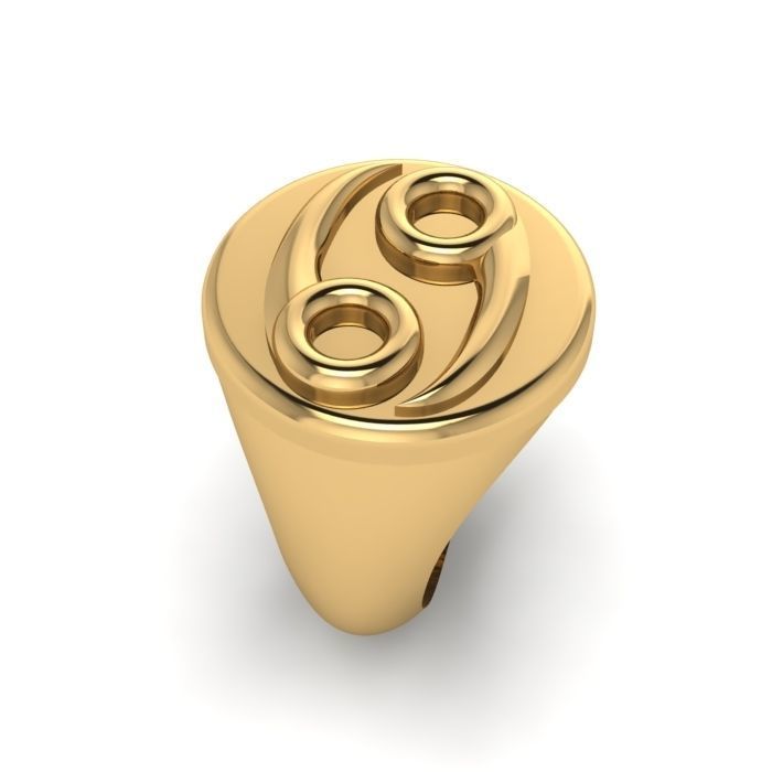Zodiac sign ring Cancer 3D print model_6