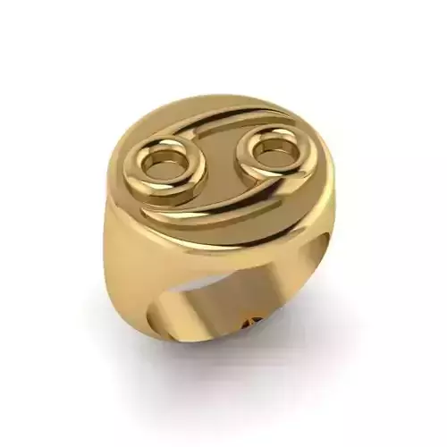 Zodiac sign ring Cancer 3D print model