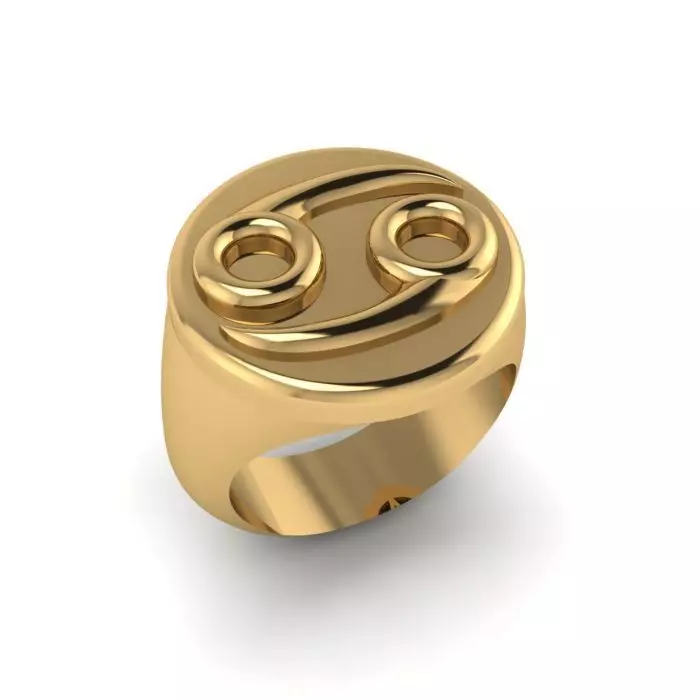 Zodiac sign ring Cancer 3D print model_0