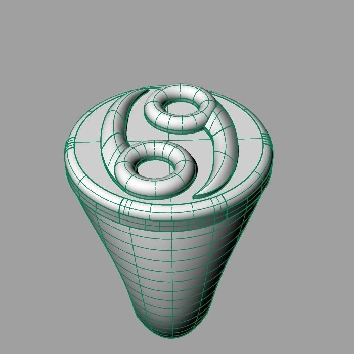 Zodiac sign ring Cancer 3D print model_14