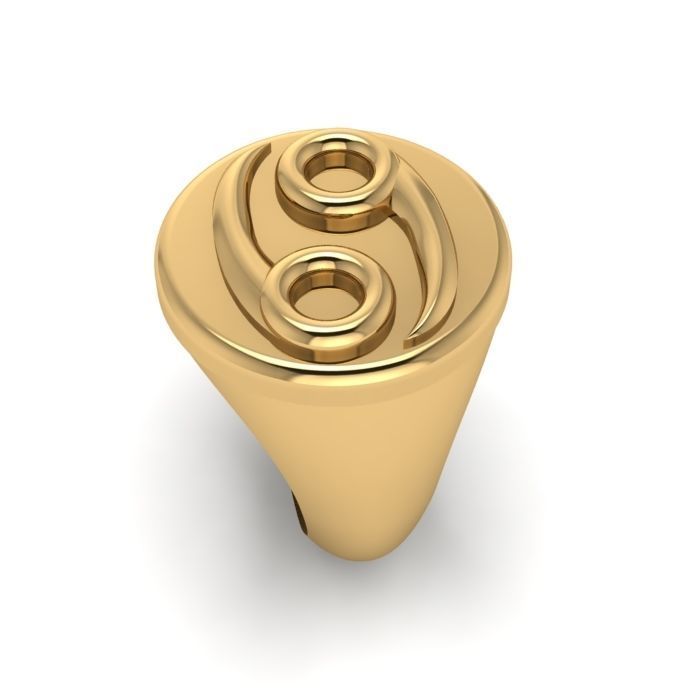 Zodiac sign ring Cancer 3D print model_2