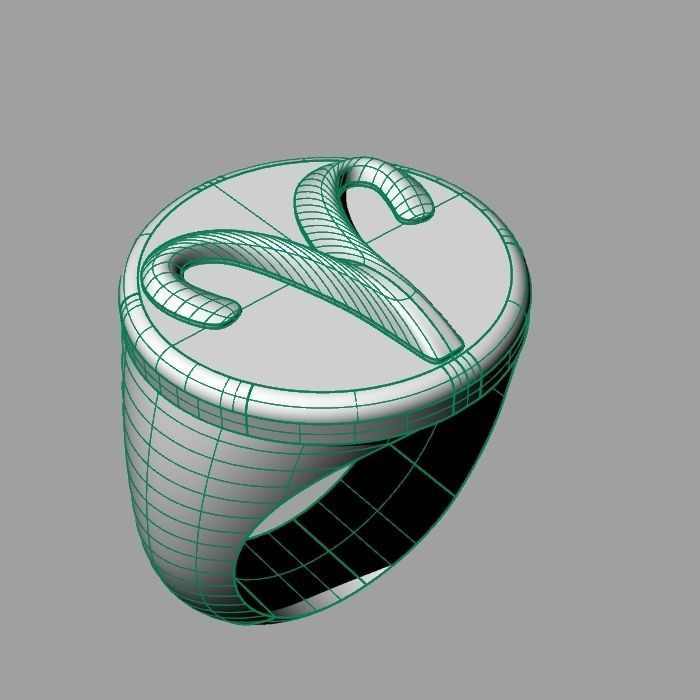 Zodiac sign ring Aries 3D print model_8