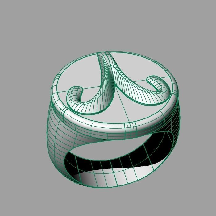 Zodiac sign ring Aries 3D print model_12