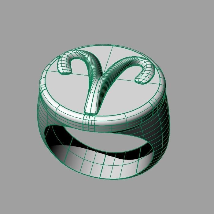 Zodiac sign ring Aries 3D print model_9