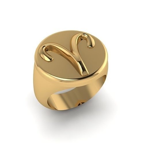 Zodiac sign ring Aries 3D print model