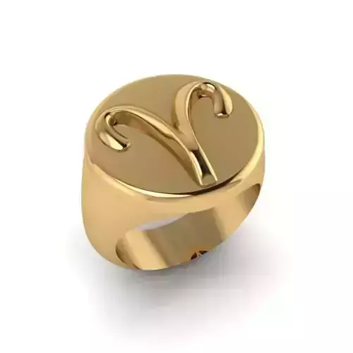Zodiac sign ring Aries 3D print model