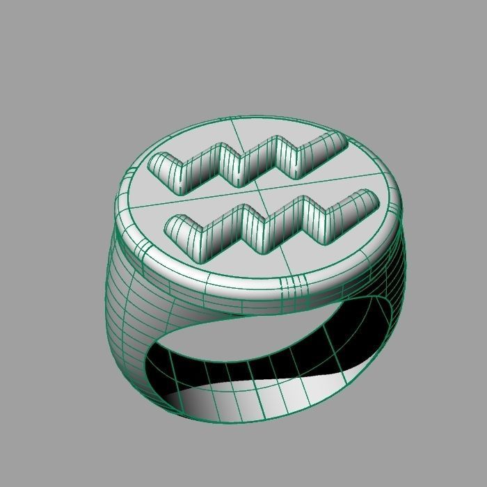 Zodiac sign ring Aquarius 3D print model_12
