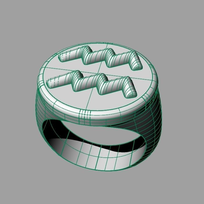 Zodiac sign ring Aquarius 3D print model_9