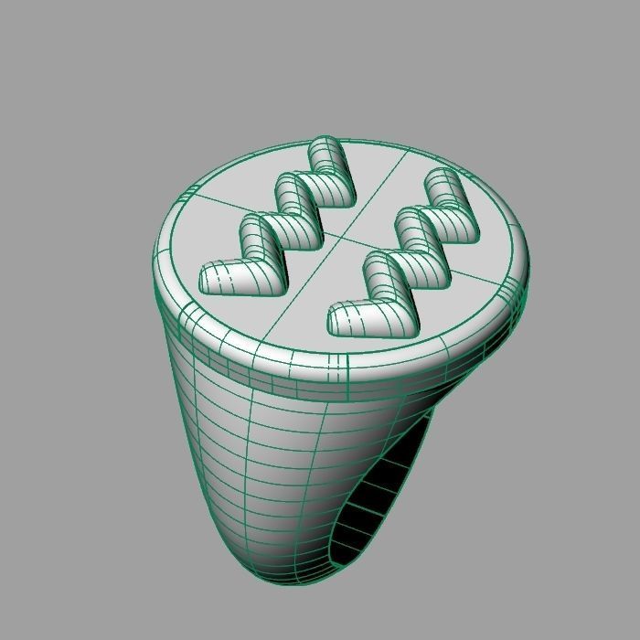 Zodiac sign ring Aquarius 3D print model_11