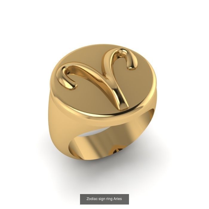 Rings with Zodiac signs 3D Model Collection_13