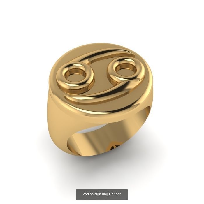 Rings with Zodiac signs 3D Model Collection_12