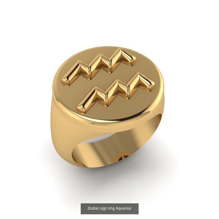 Rings with Zodiac signs 3D Model Collection_14