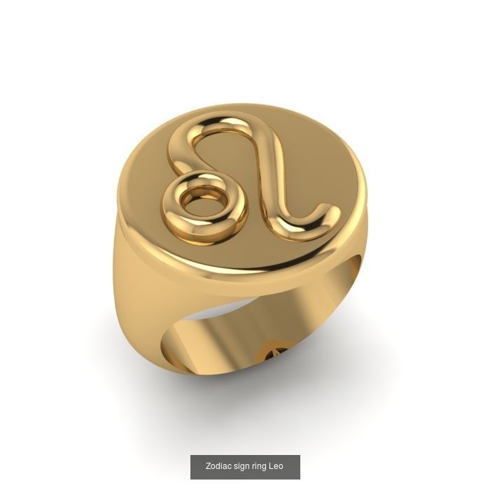 Rings with Zodiac signs 3D Model Collection_9