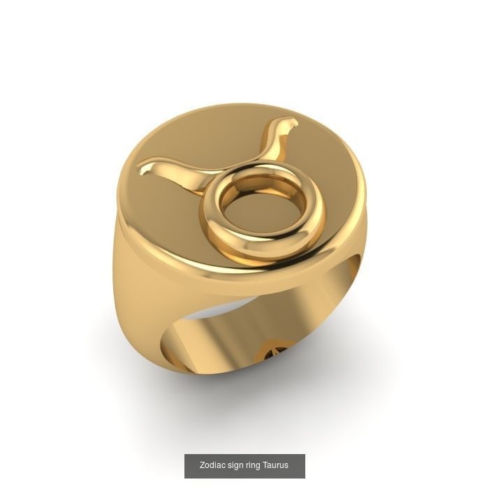 Rings with Zodiac signs 3D Model Collection_4