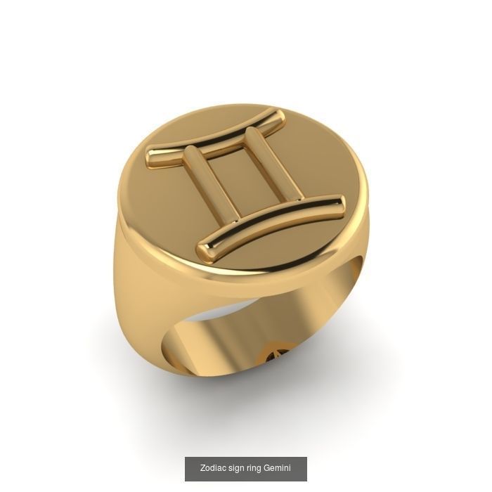 Rings with Zodiac signs 3D Model Collection_10