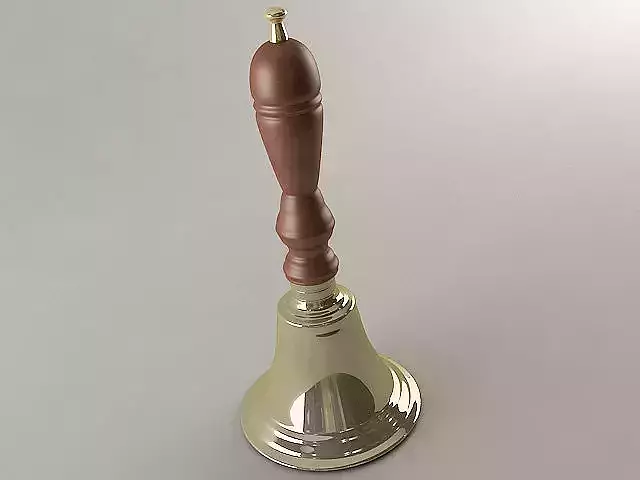 Handbell brass bell with wooden handle