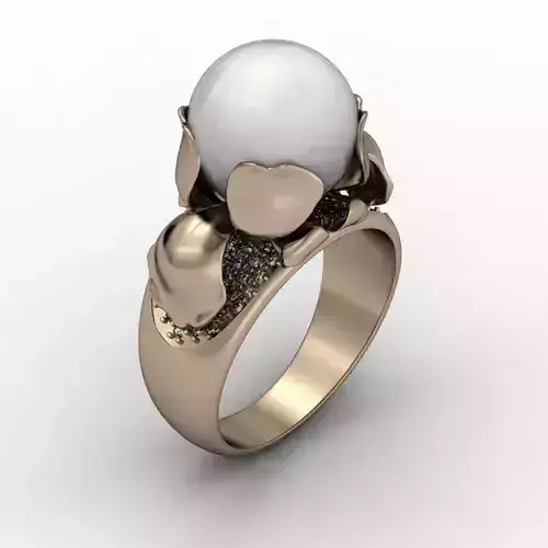 Orchid ring with pearl