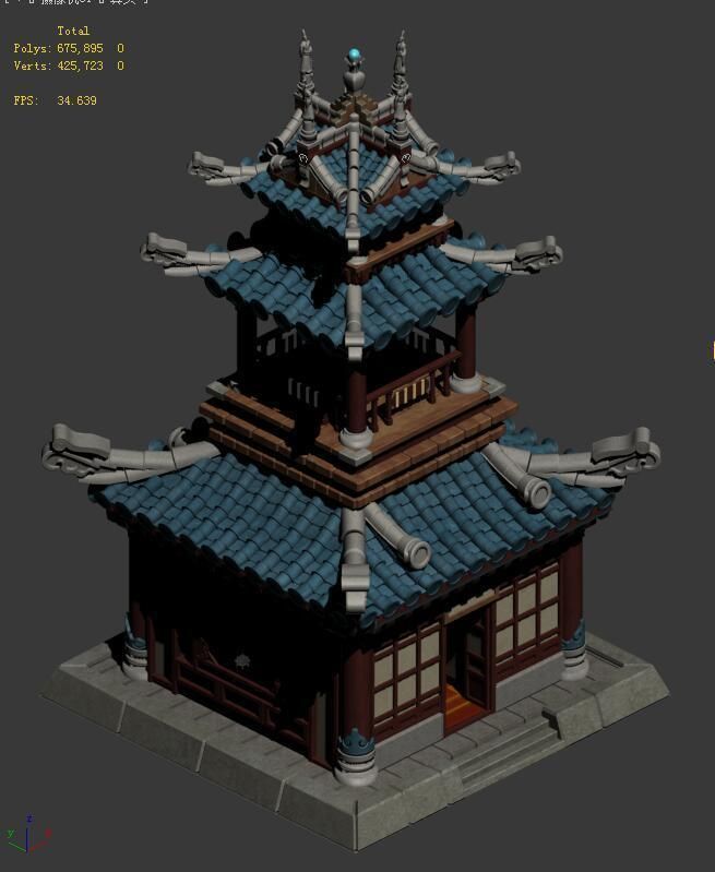 Architecture Palace - Tower 3D model_4