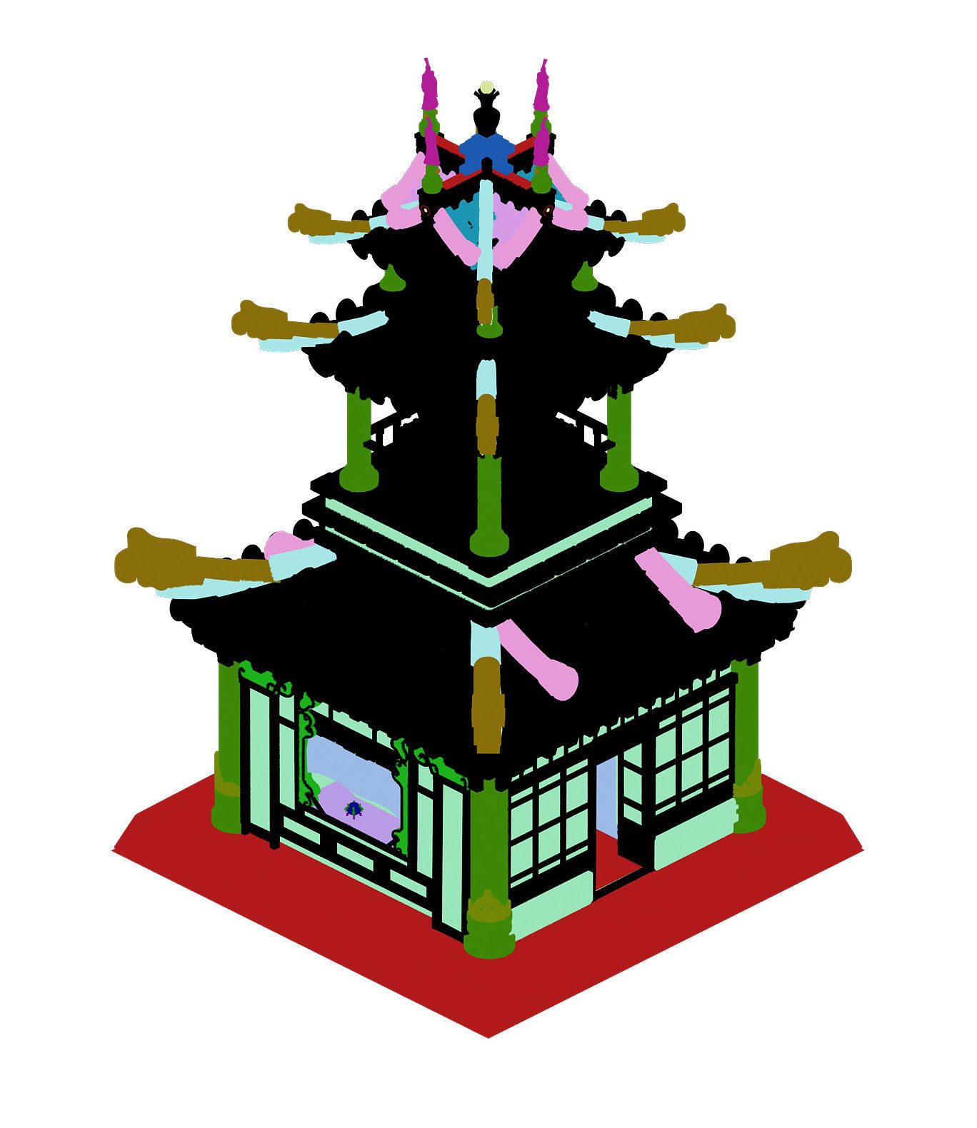 Architecture Palace - Tower 3D model_3