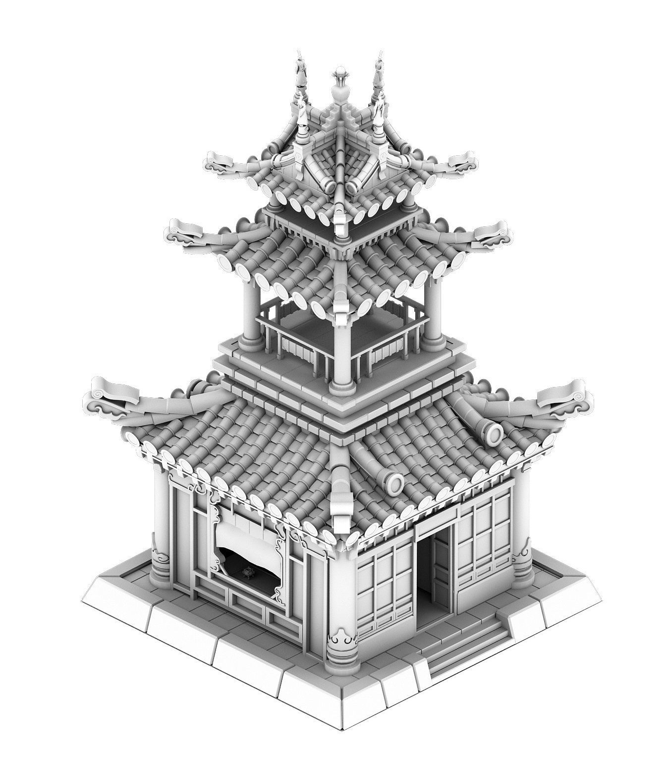 Architecture Palace - Tower 3D model_2