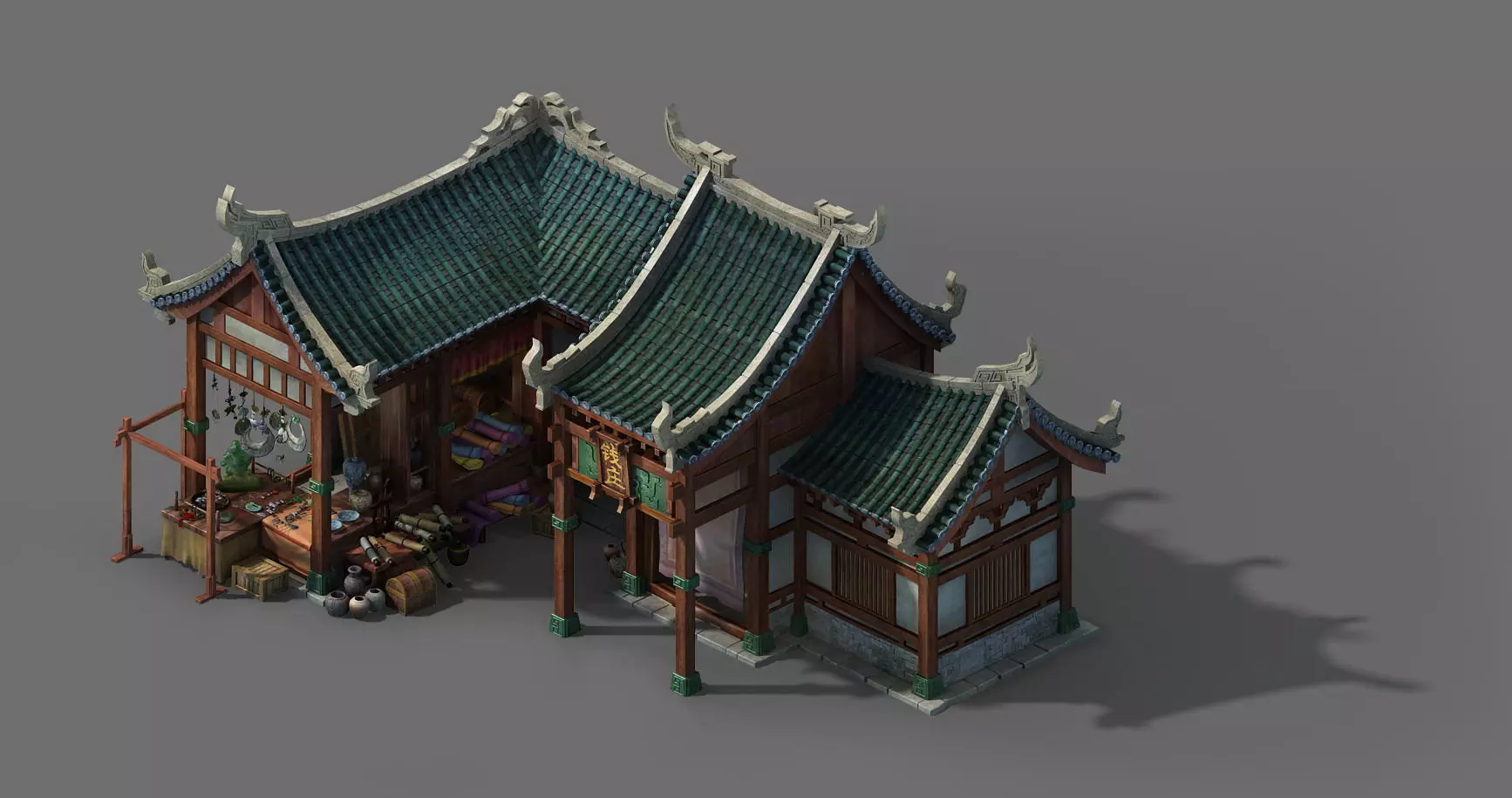 Building - money shop 3D model_0