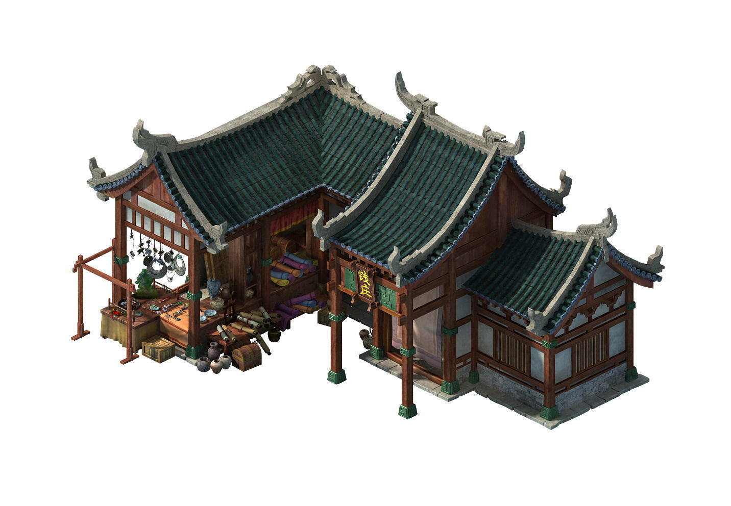 Building - money shop 3D model_1
