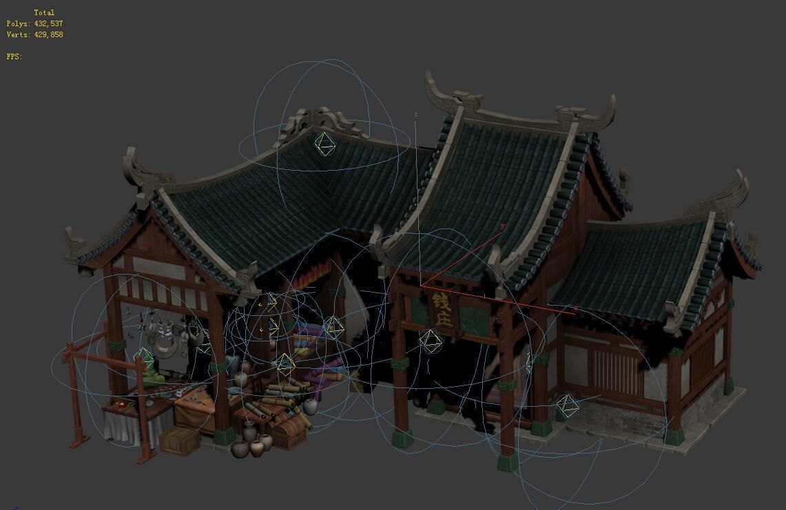 Building - money shop 3D model_4